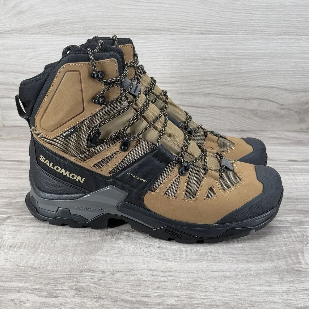 Salomon Quest 4 GTX 412925 Hiking Boots Brown Black Waterproof Men's 13 US